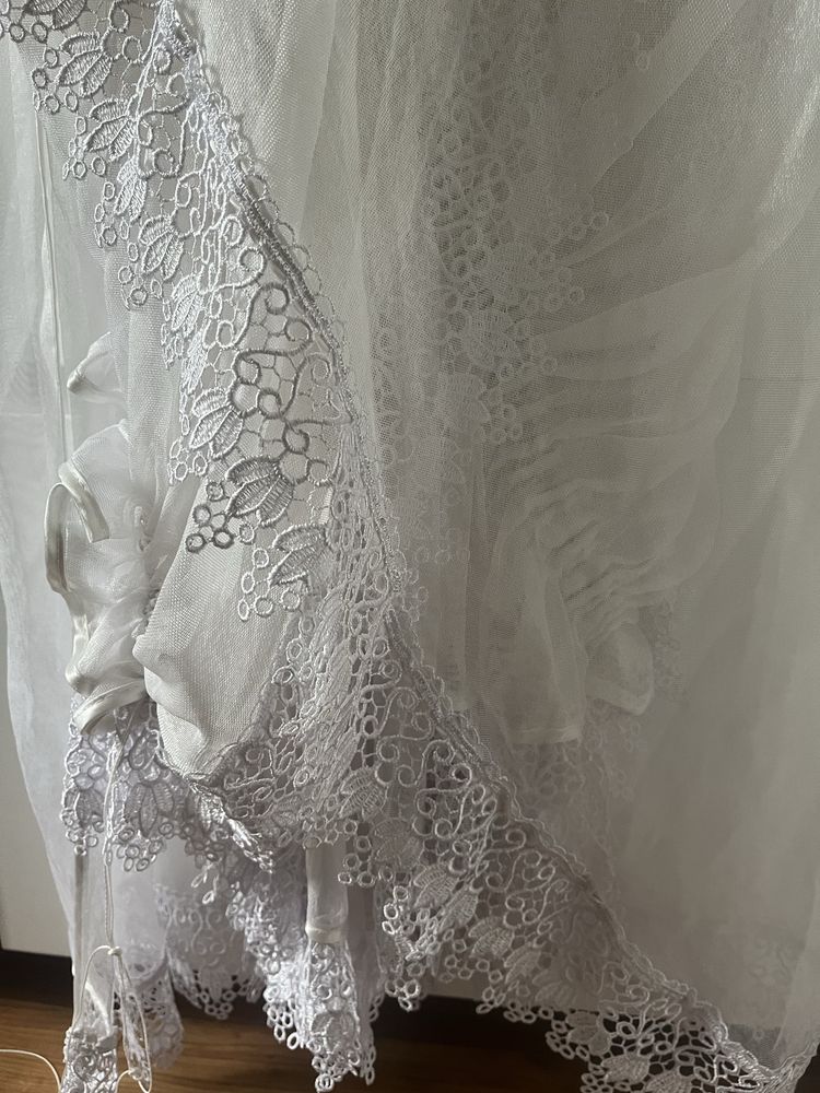 GLAMOUR gotowe duże piękne firanki z gipiurą 4mx160 cm