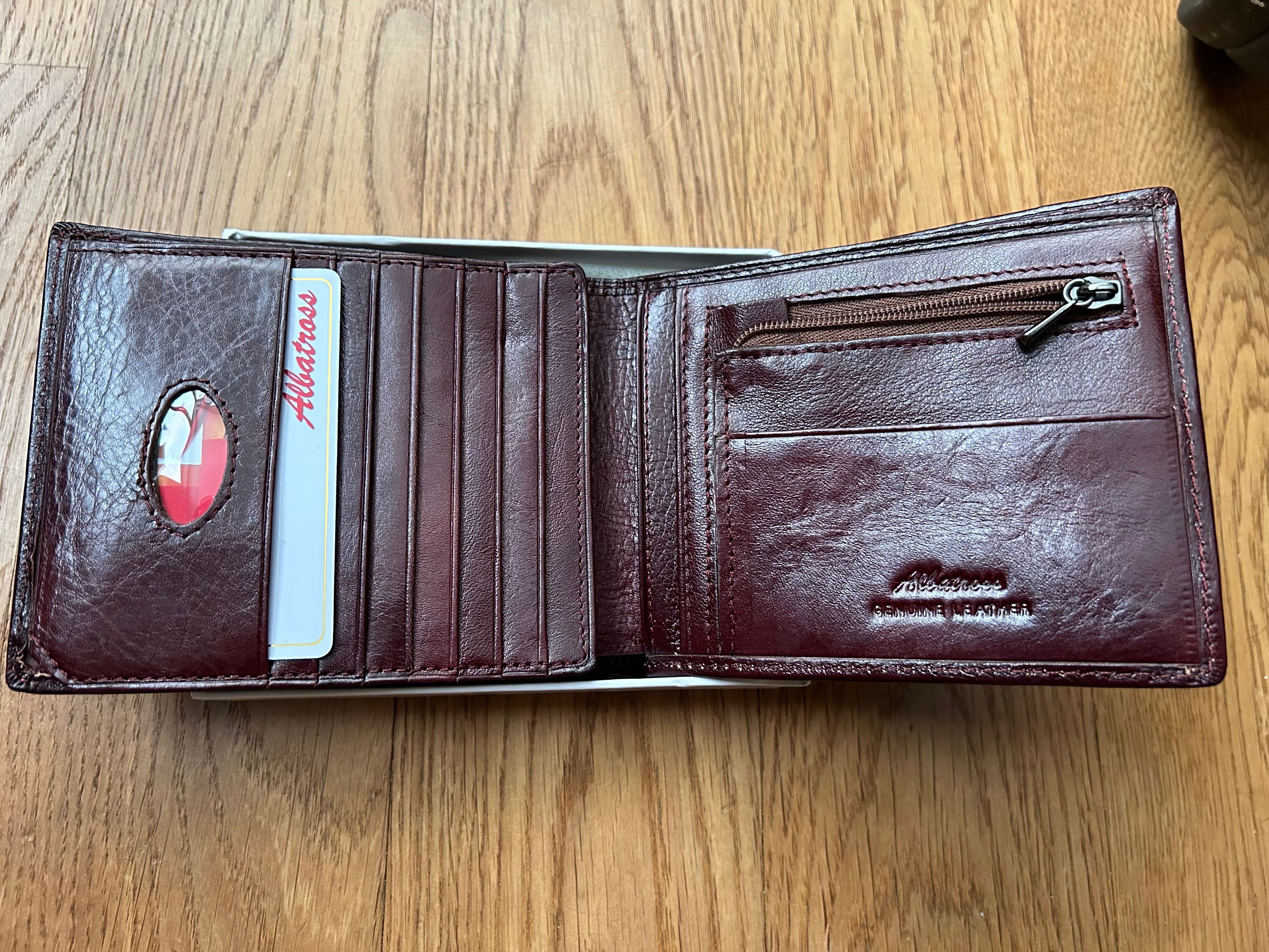 Nowy męski skórzany portfel brązowy