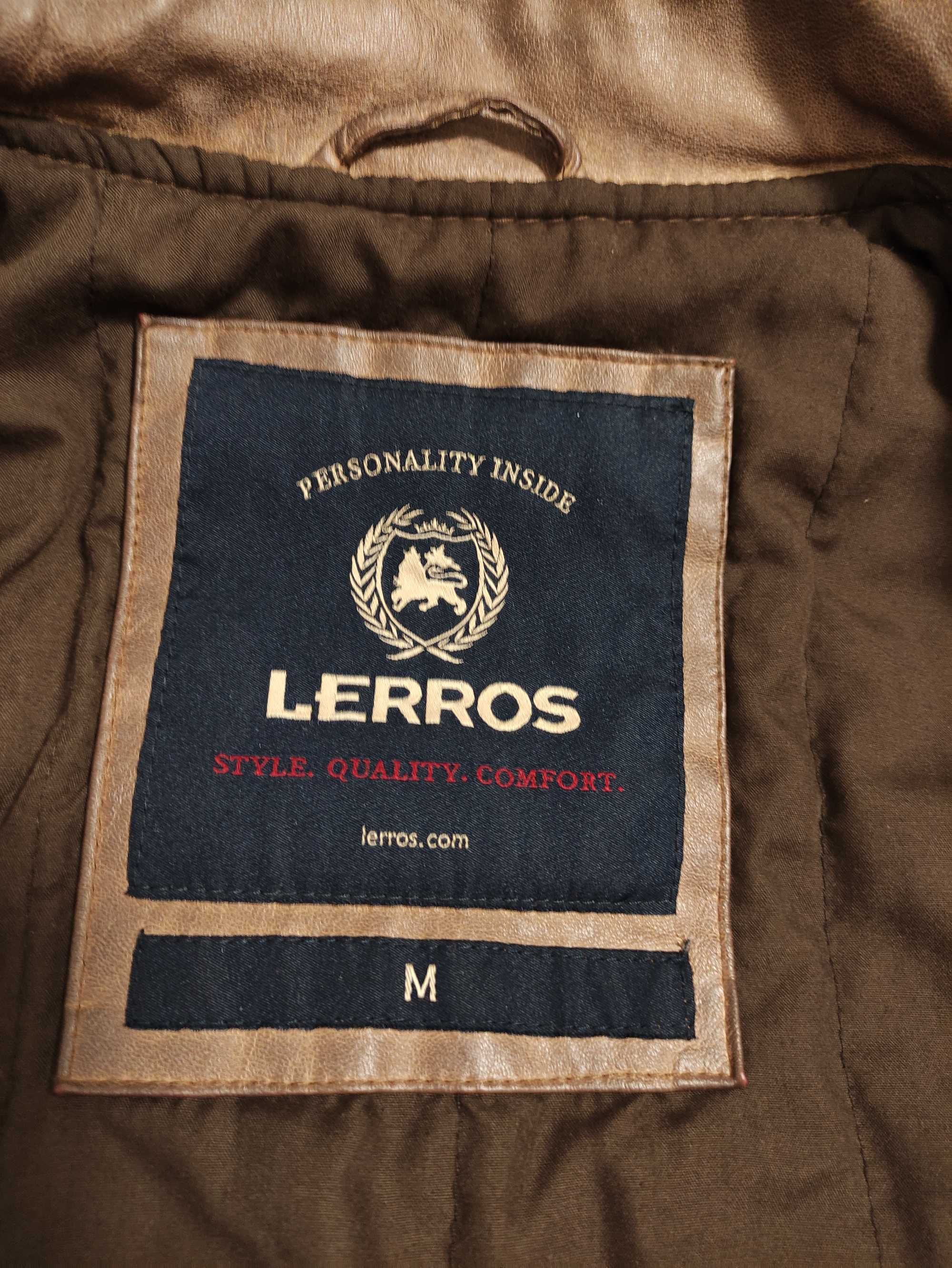 Lerros M / L куртка коричнева байкерська шкіряна чоловіча мужска мото