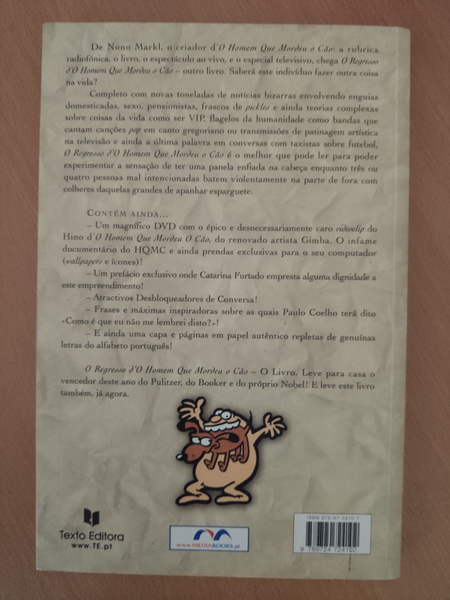 Livro Regresso do Homem que Mordeu o Cão Irmandade Canídeo Nuno Markl