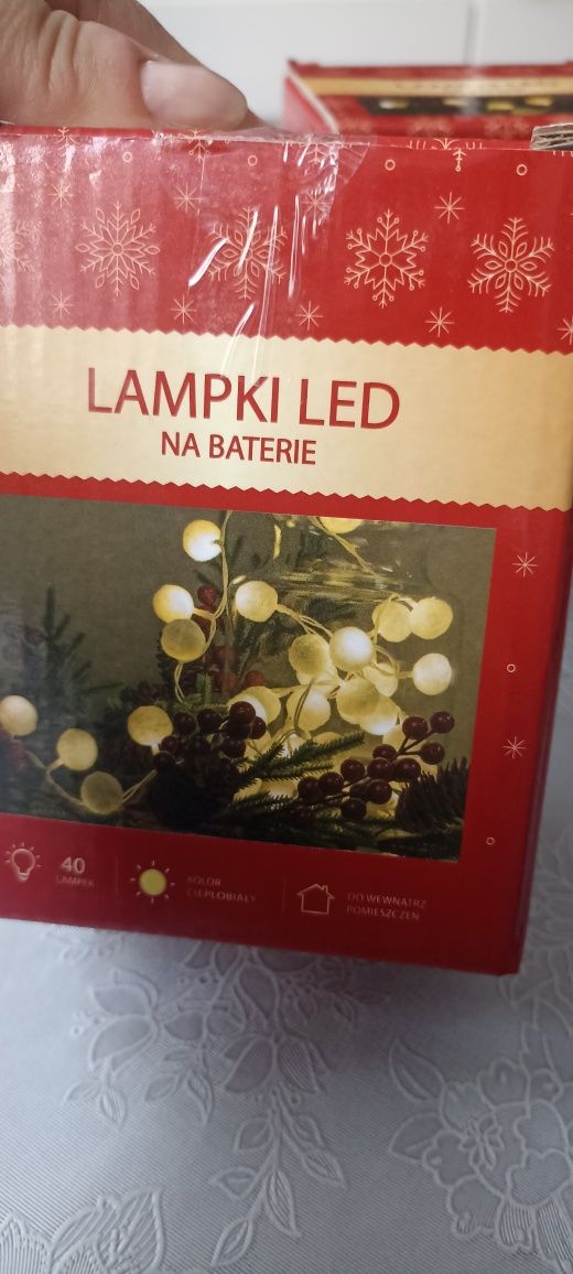 Sprzedam lampki świąteczne nowe kuleczki białe miękkie