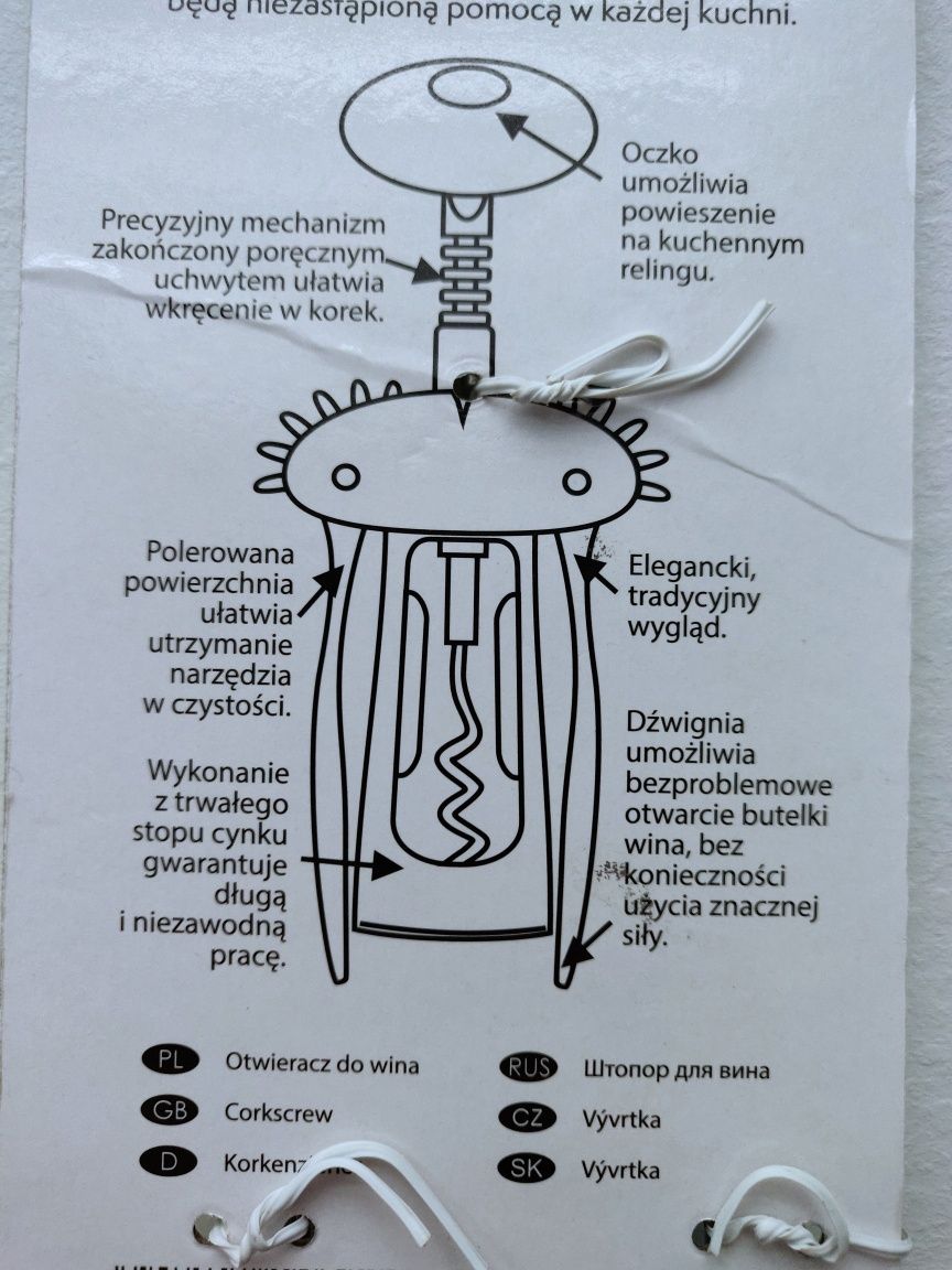 Otwieracz do wina korkociąg Valdinox