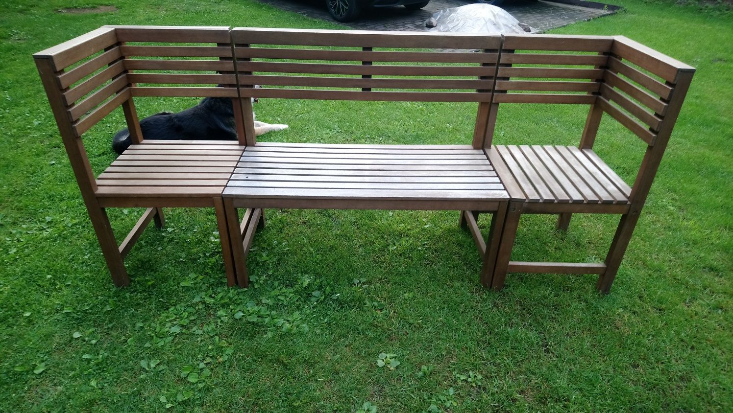 Zestaw mebli ogrodowych /balkonowych z drewna eukaliptusowego