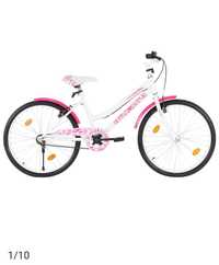 Rower dla dzieci, 24 cali, różowo-biały