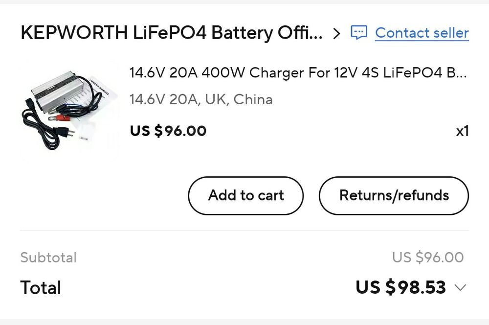 Потужна зарядка 14,6 В 20 А для LiFePO4 / Li‑ion акумуляторів — швидка