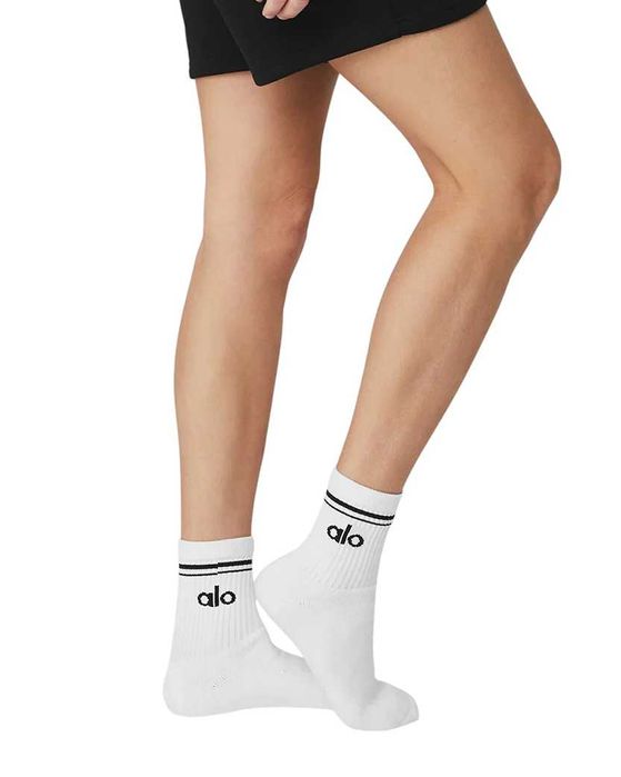 Шкарпетки Alo Yoga Unisex Half-Crew Throwback Sock 3-Pairs White