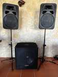Sistema de som com 2 top’s e subwoofer de 18”
