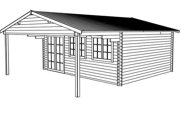 DOMEK HELENA Letniskowy 6x5m BAL 44mm BEZ POZWOLENIA Taras Producent
