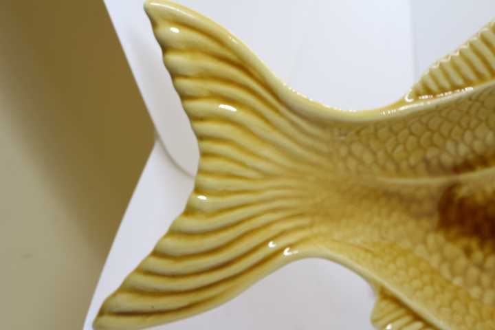 Travessa 54 cm Peixe Faiança das Caldas Rainha Amarelo