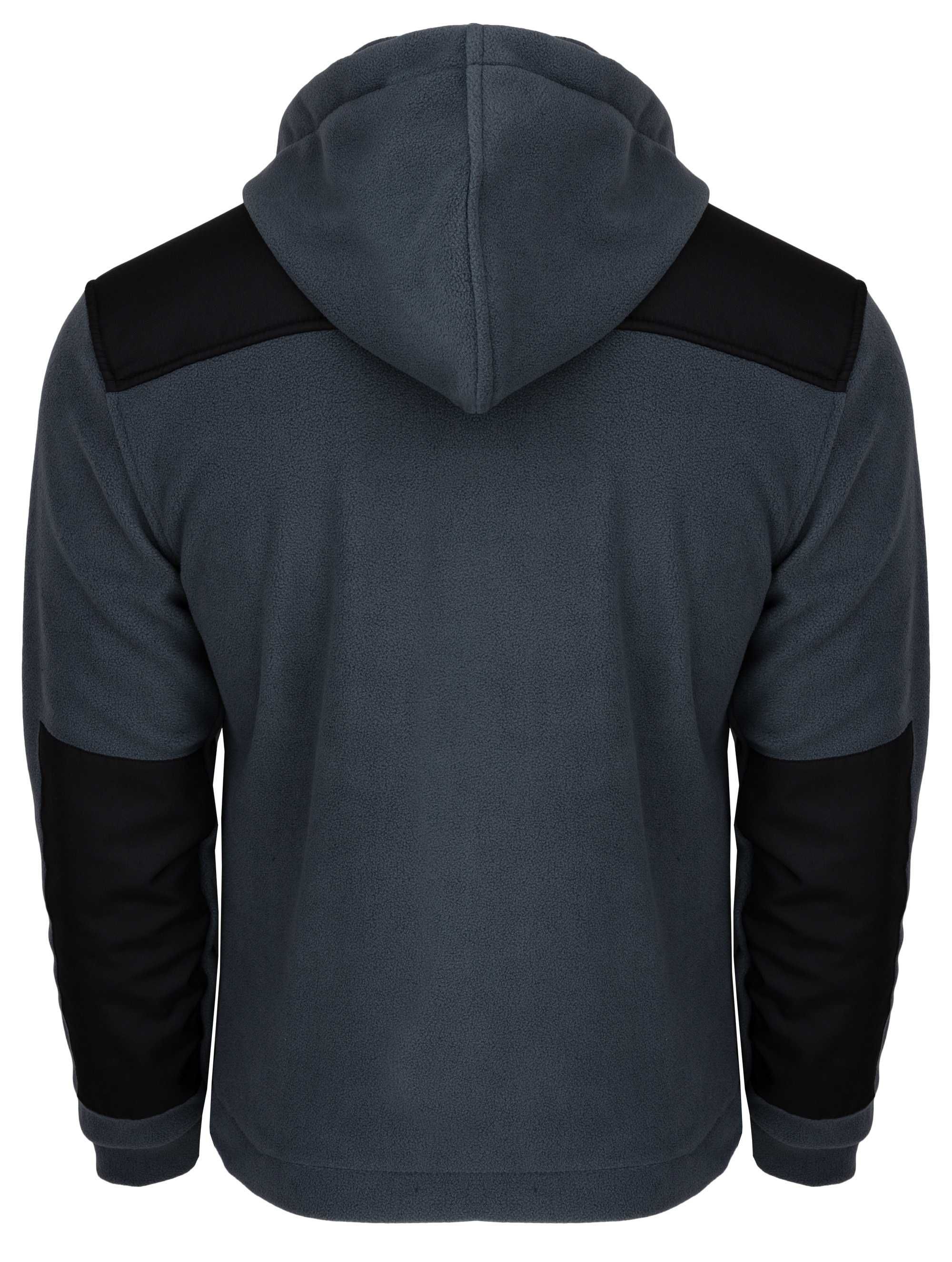 POLSKI Gruby Polar Bluza Męska SZARY KAPTUR 3XL 360 gr/m2 PRODUCENT