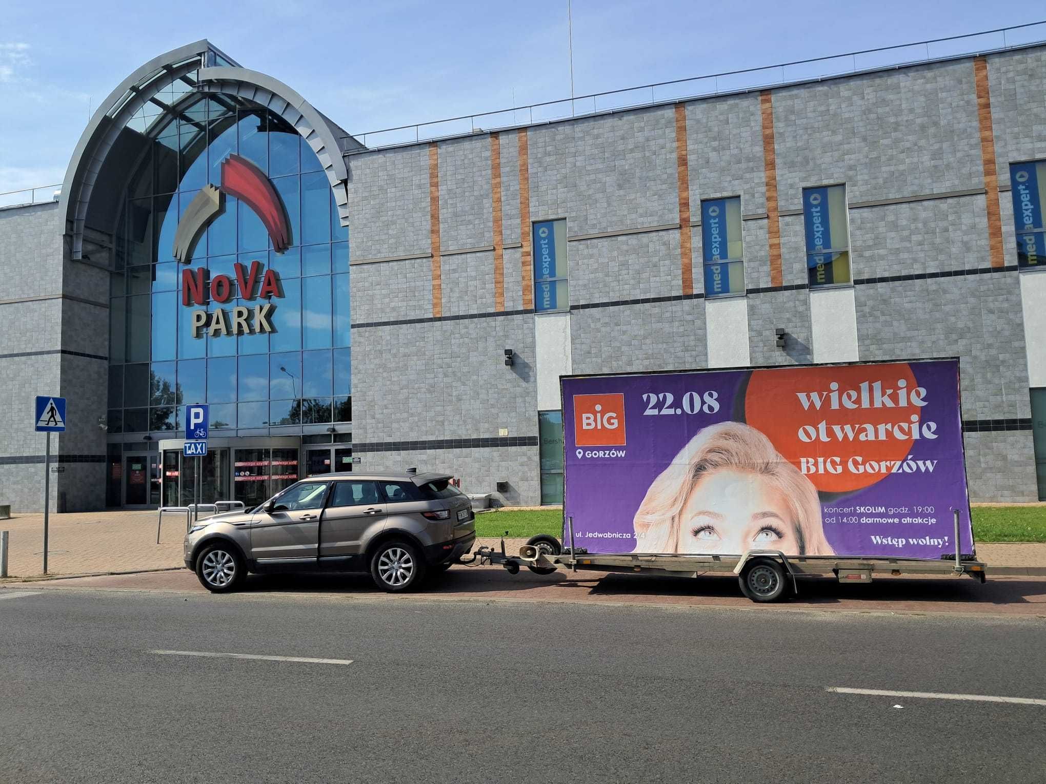 Reklama mobilna, przyczepa reklamowa, mobilny billboard Szczecin.