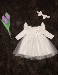 Платье нарядное белое, платье на крестины, платье для новорожденных.