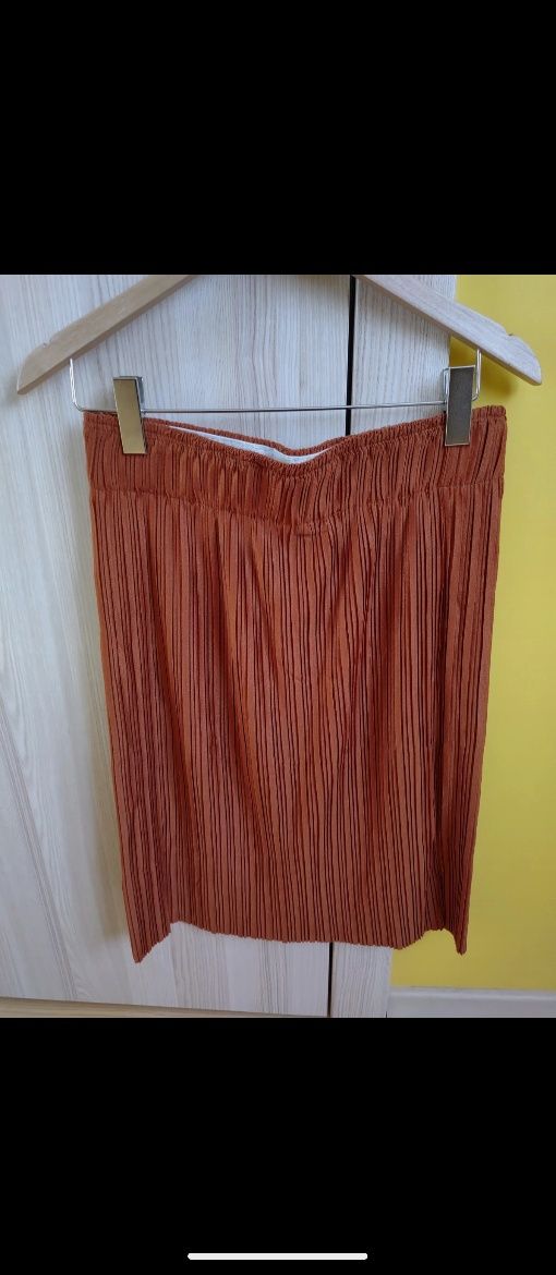 Spódnica damska w kolorze ceglanym pomarańczowym rozmiar L