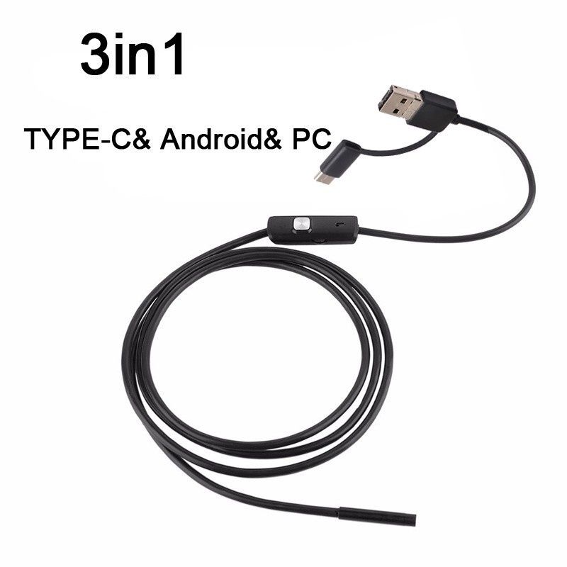 Kamera Inspekcyjna endoskopowa dla PC i Android USB/microUSB/USB-C 1m/