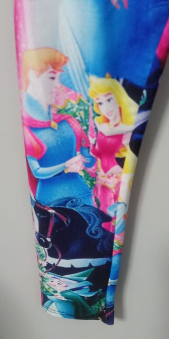 Kolorowe legginsy, getry, uniwersalne bajkowe księżniczki Disney S/M/L