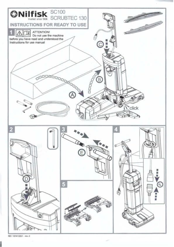 Lavadora aspiradora vertical Nilfisk C100 - Máquina Lavar Chão