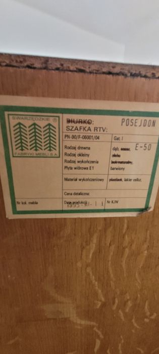 Dębowa szafka pod telewizor rtv z