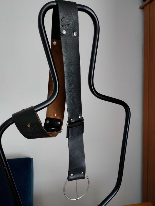 Moja garderoba. Czarny pas. Z bukatowej skóry. Szer. 6 cm.