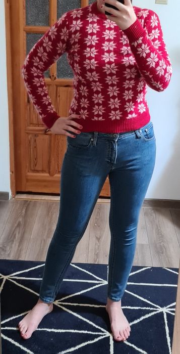 Przecudny sweter sweterek z wełną lambswool wool
