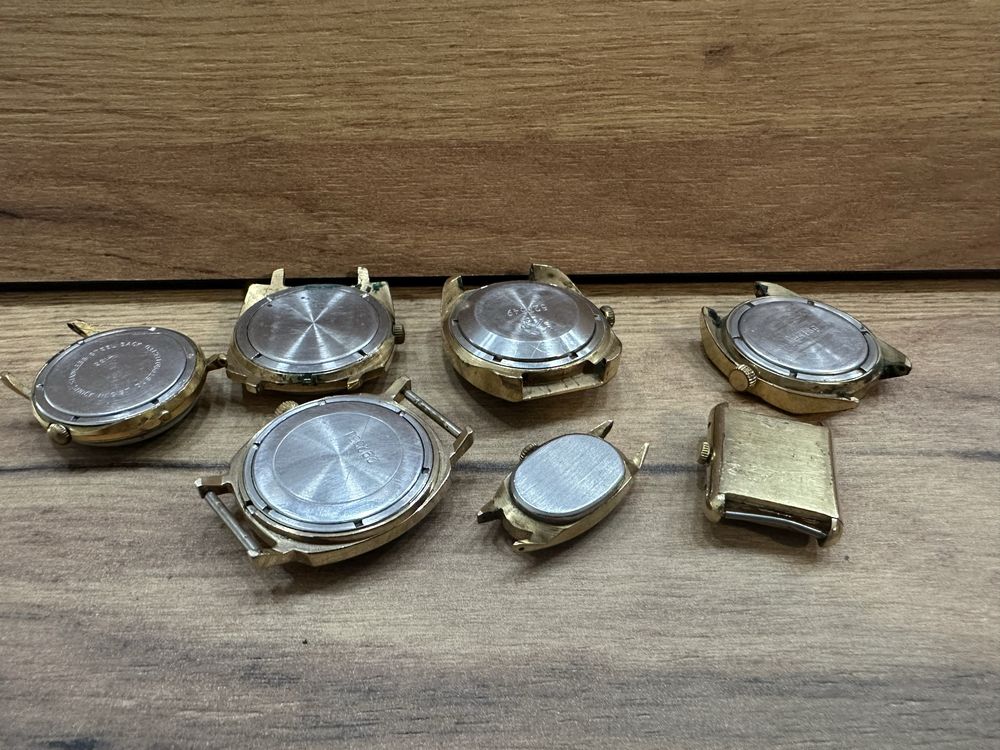 7 x zegarek pozałacany w tym poljot automatic Vostock slava , rakieta