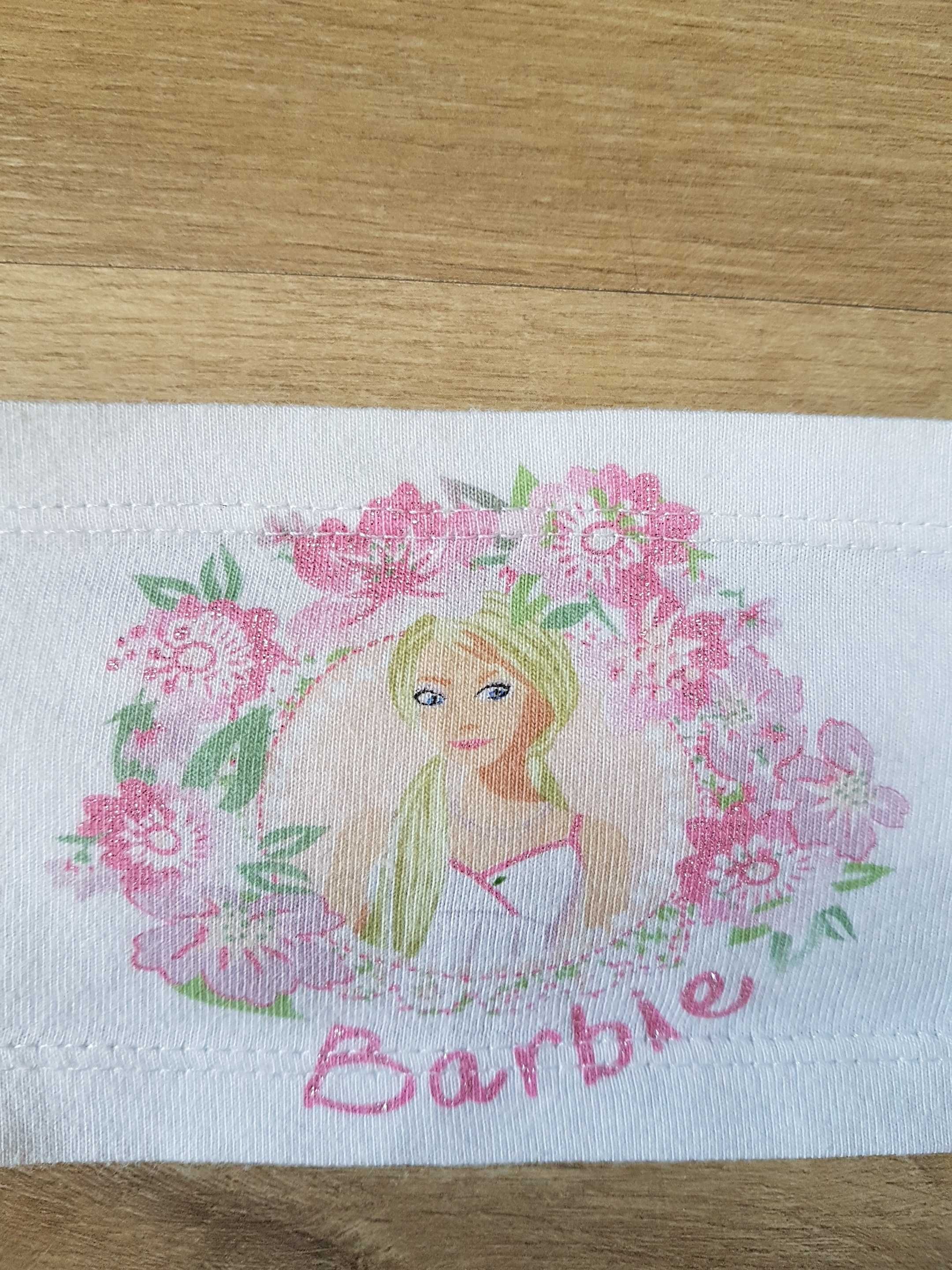 Bawełniana opaska na głowę Barbie brokat kwiatki 54cm