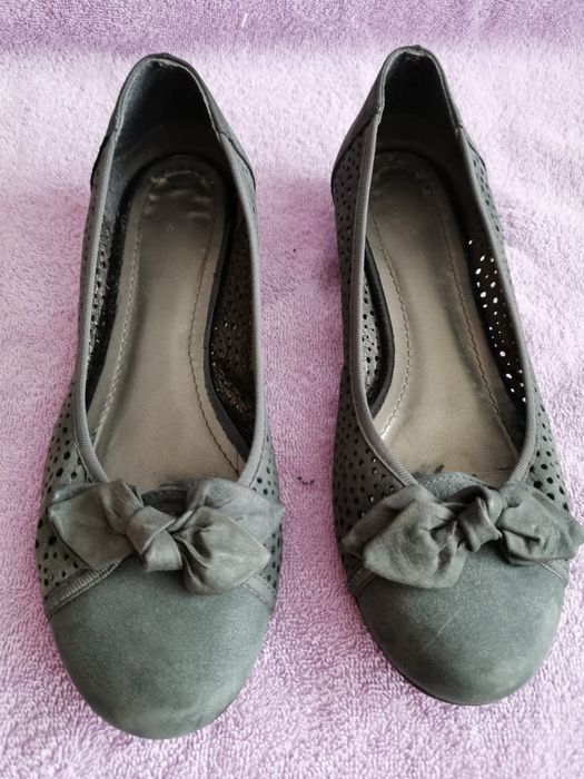 Buty baleriny balerinki damskie, skóra