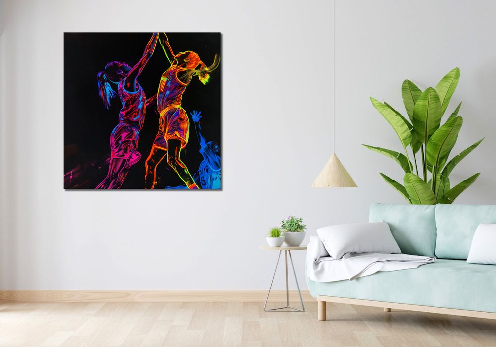 Obraz 100x100cm Mecz W Kosza