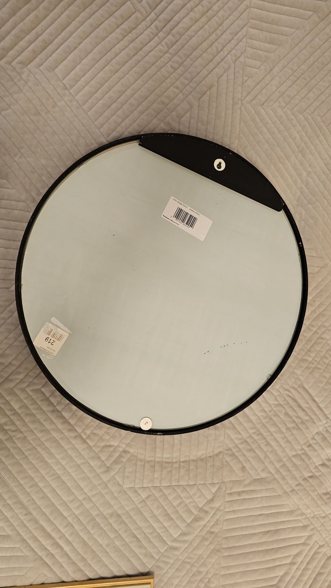 Nowe lustro 50 cm w głębokiej czarnej ramię