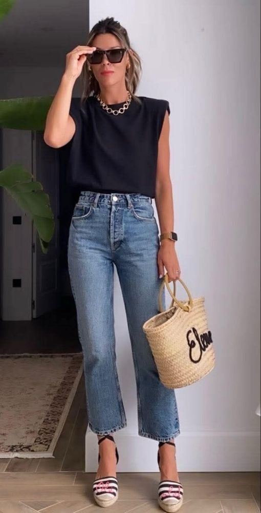 Zara, модні укорочені джинси, Look 2025
