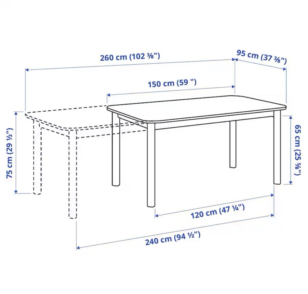 Розкладний обідній стіл ікеа IKEA STRANDTORP до 10-12 місць