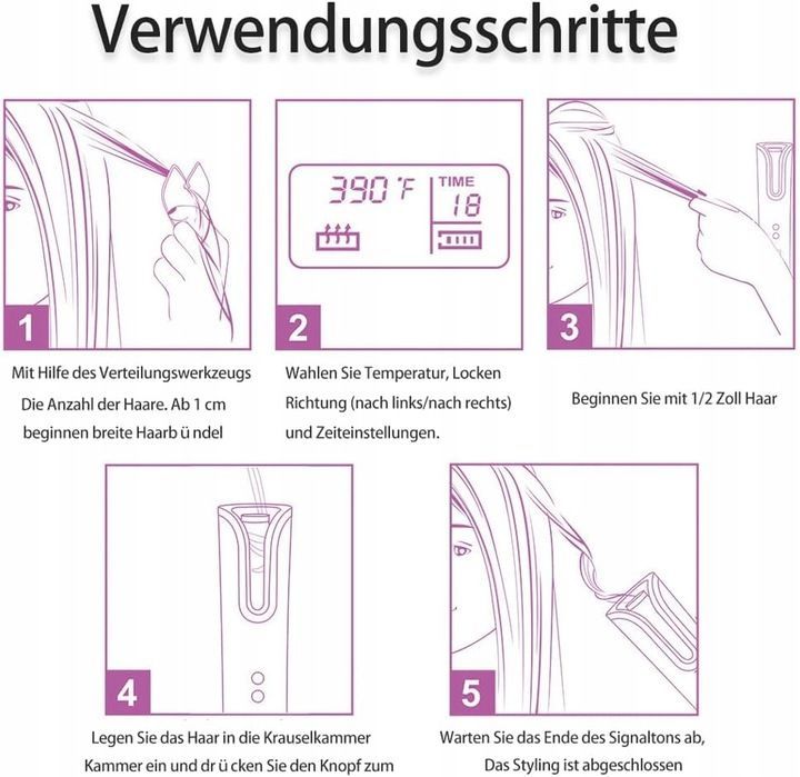 Lokówka BEAUTY Curly automatyczna bezprzewodowa Podróżna