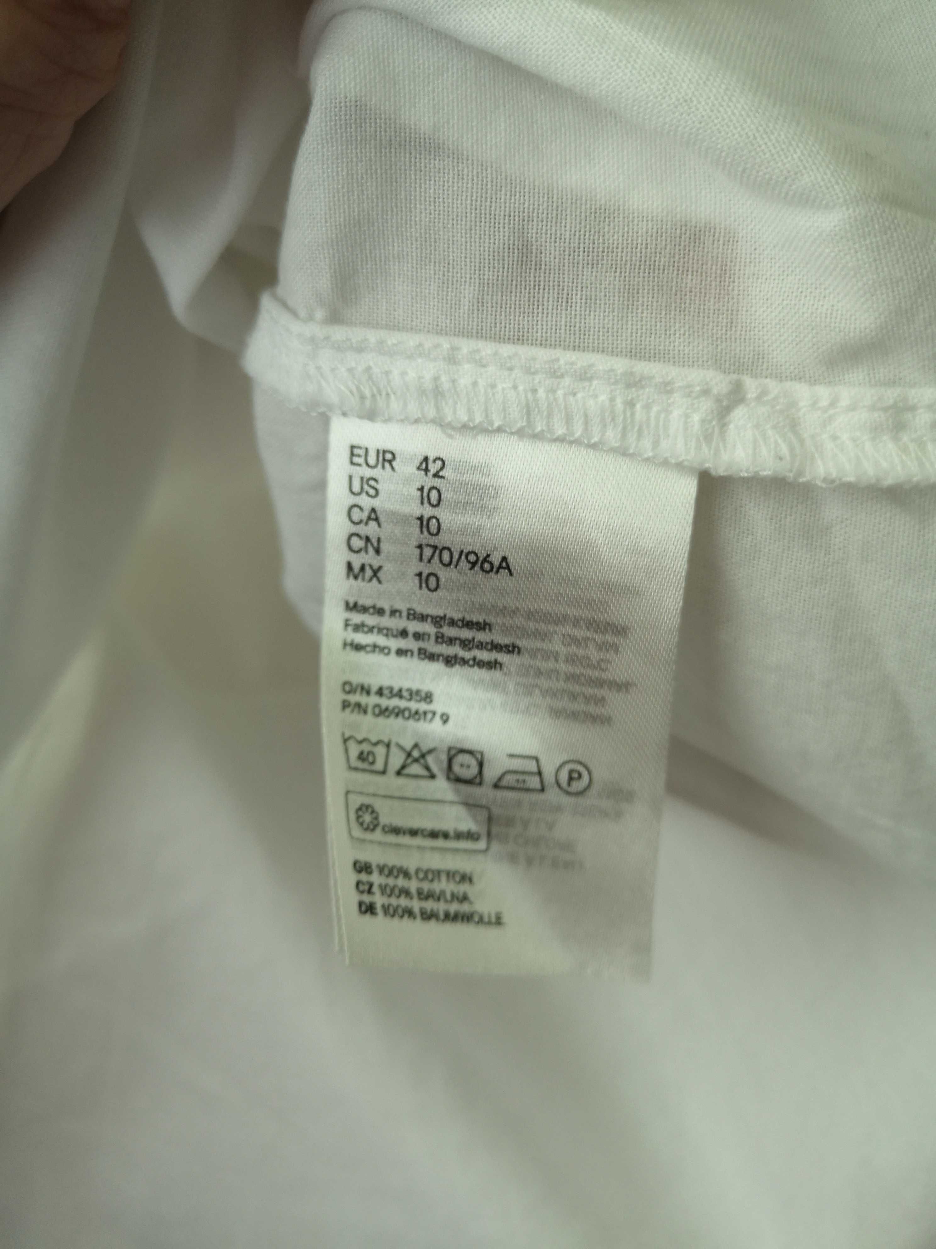 Bawełniana biała bluzka H&M rozmiar 42