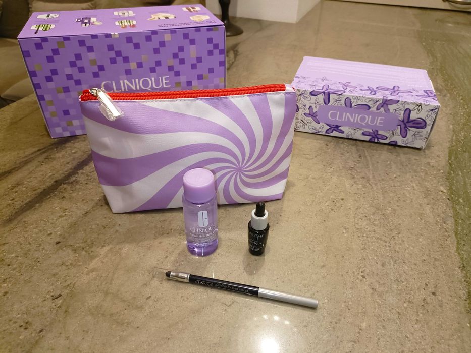 Clinique + Lancome - zestaw 3 kosmetyków + kosmetyczka * NOWE *
