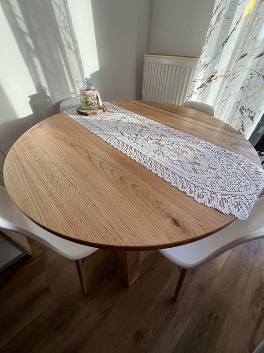 Okrągły stół dębowy 110cm
