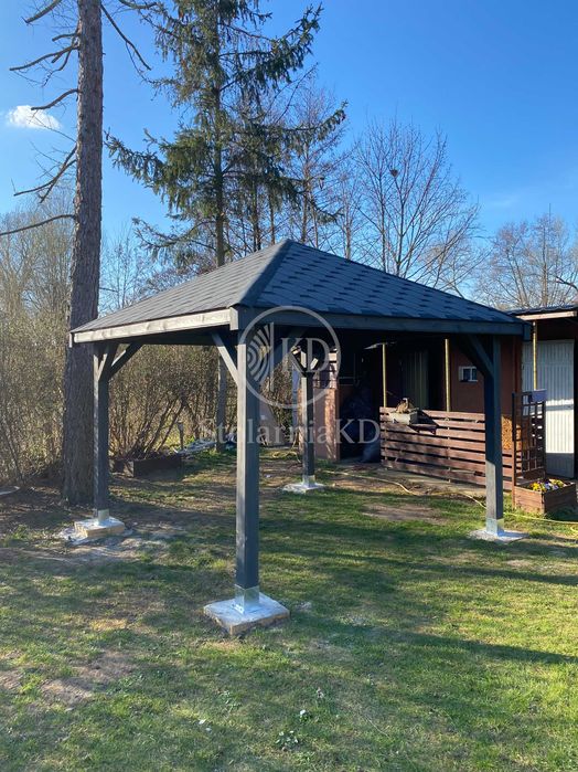 Altana ogrodowa drewniana 3x3 słupy 12x12cm solidna wiata inne wymiary