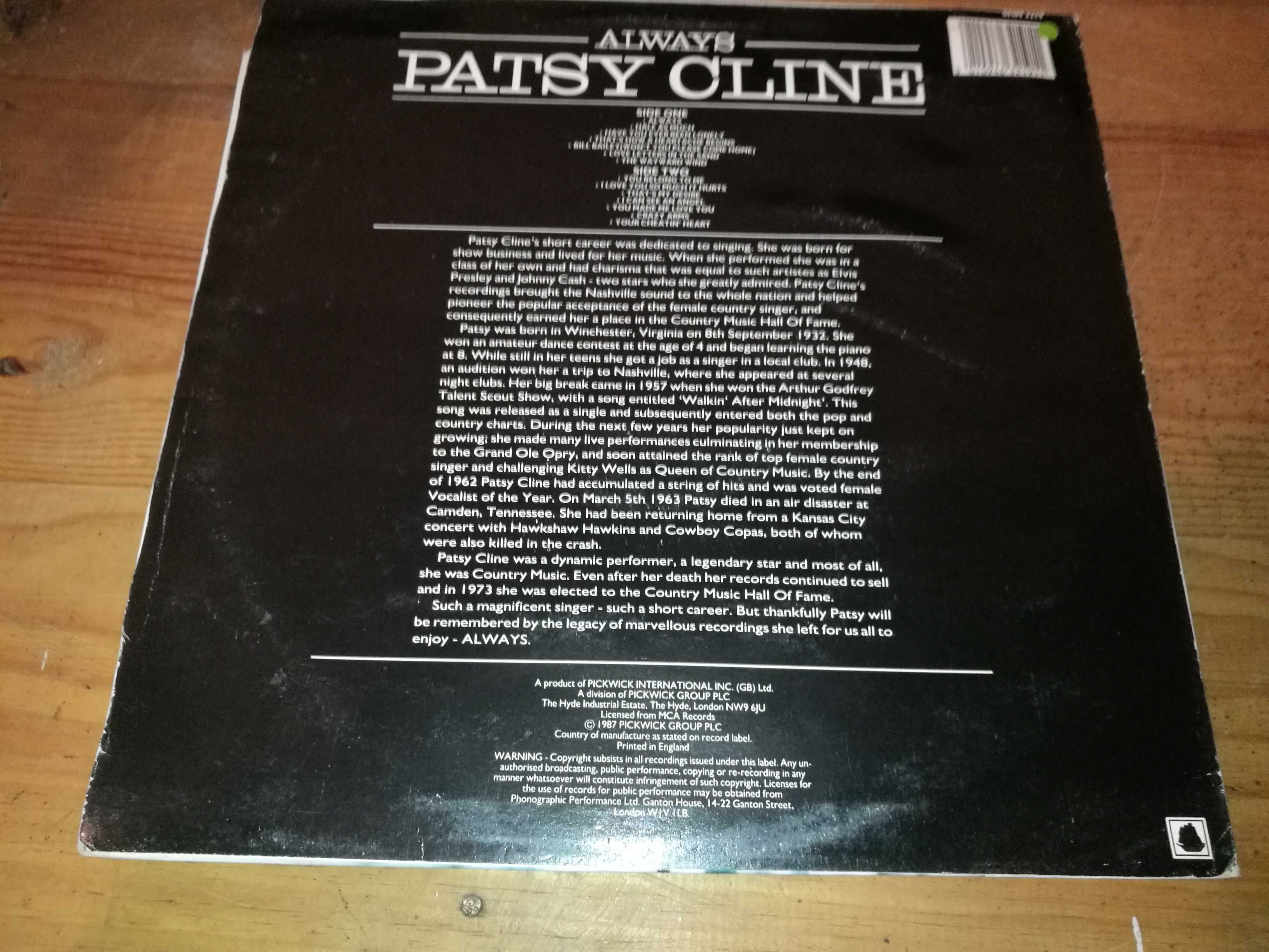 3 lps da PATSY CLINE (COUNTRY MUSIC) preços diferentes