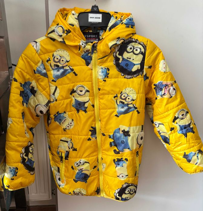 Kurtka chłopięca  MINIONKI  z kapturem i kieszeniami 122 128, 134
