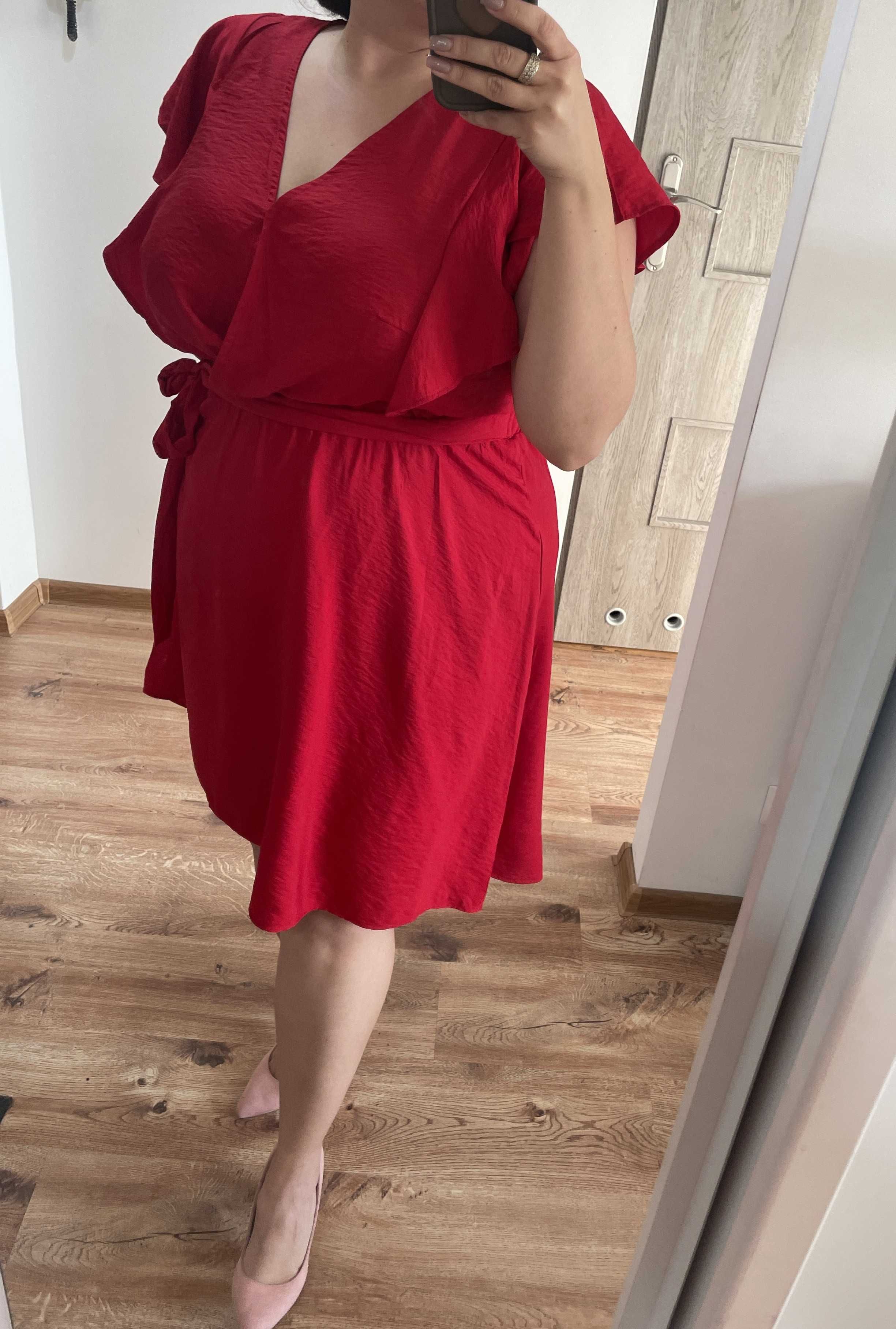 Czerwona sukienka plus size 46 3xl