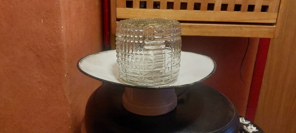 Lampa ceramiczna fabryczna,  loft, Prl
