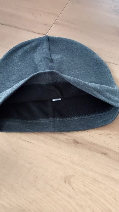 Czapka zimowa męska z polarem w środku kolor grafitowy nowa