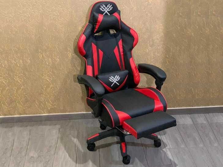 Геймерське крісло спортивне червоне для геймерів екошкіра