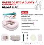 Basen dmuchany do mycia głowy w łóżku z prysznicem + pompka