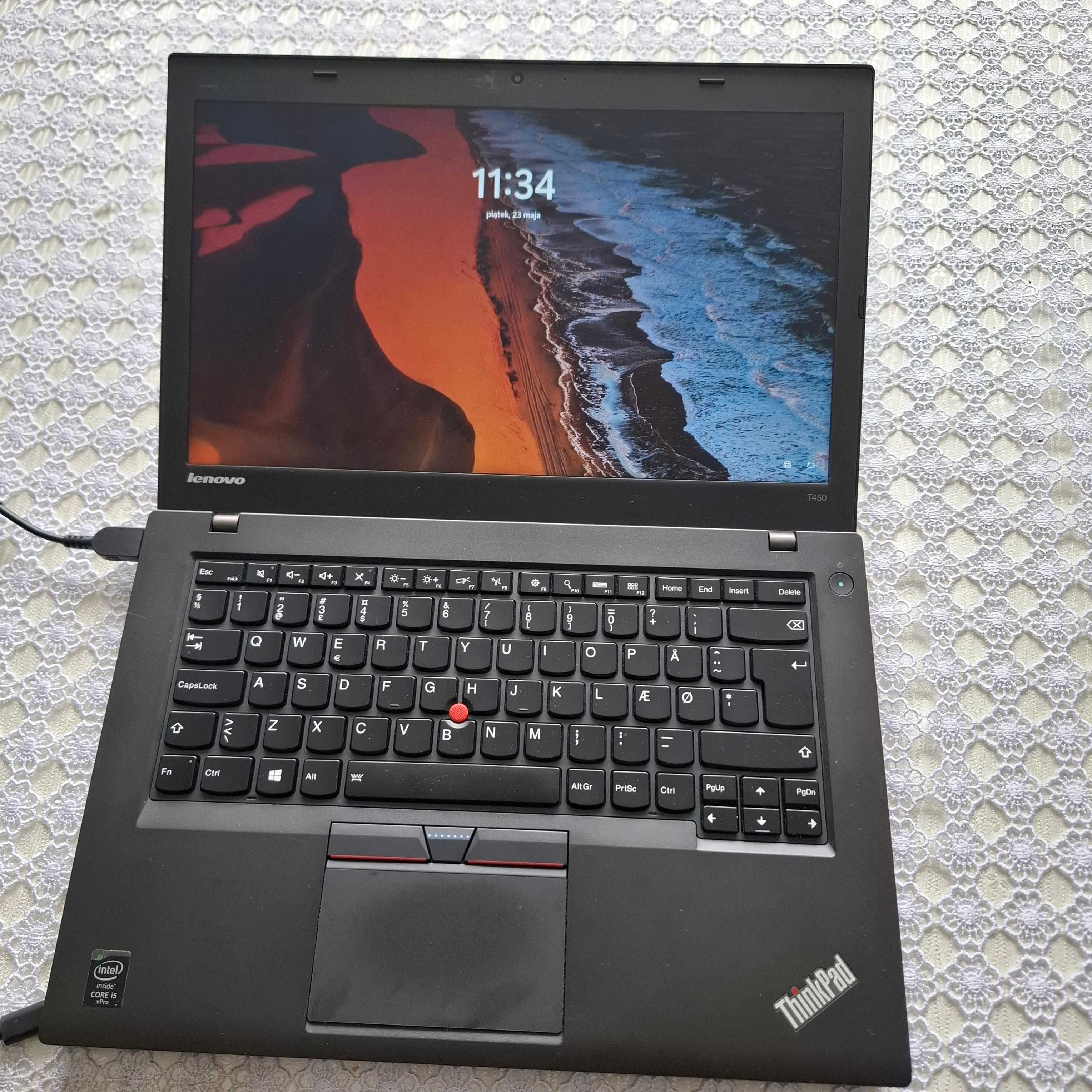 Laptop Lenovo Thinkpad T450 win 11 dwie baterie ,i5 vpro