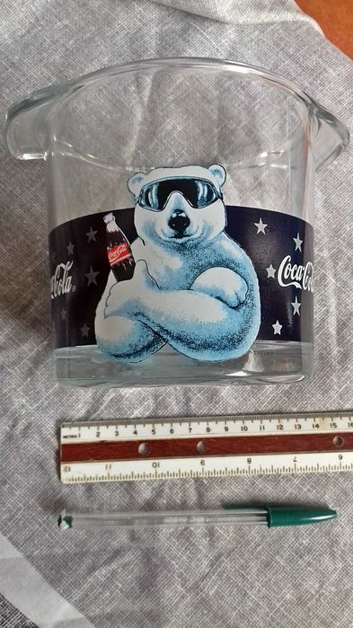 Balde Pirex de Gelo Urso Polar. Coca-Cola genuíno coleccionável.