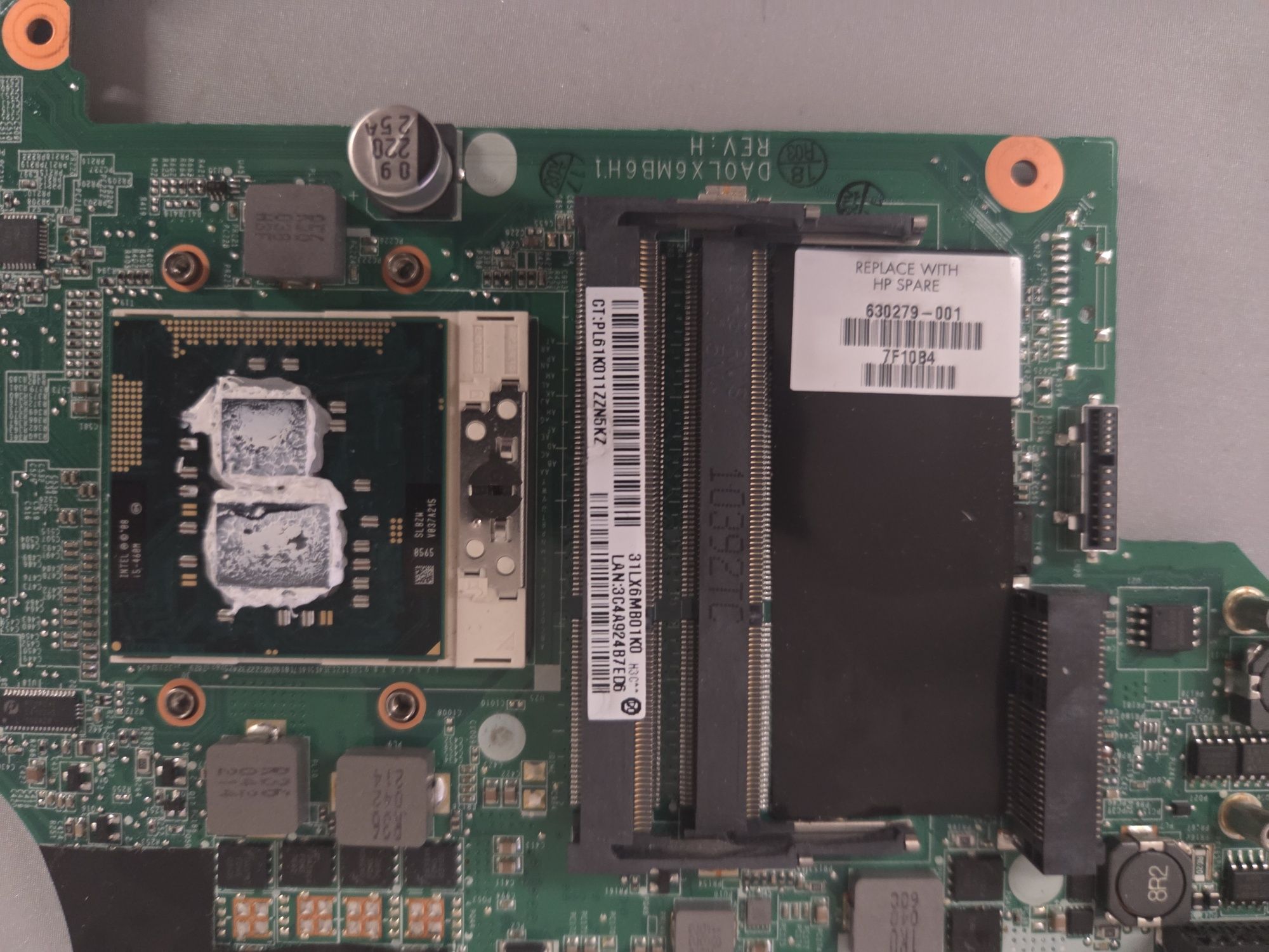 Sprzedam sprawną płytę główną + i5 gen 1 do laptopa HP DV6 3170ew