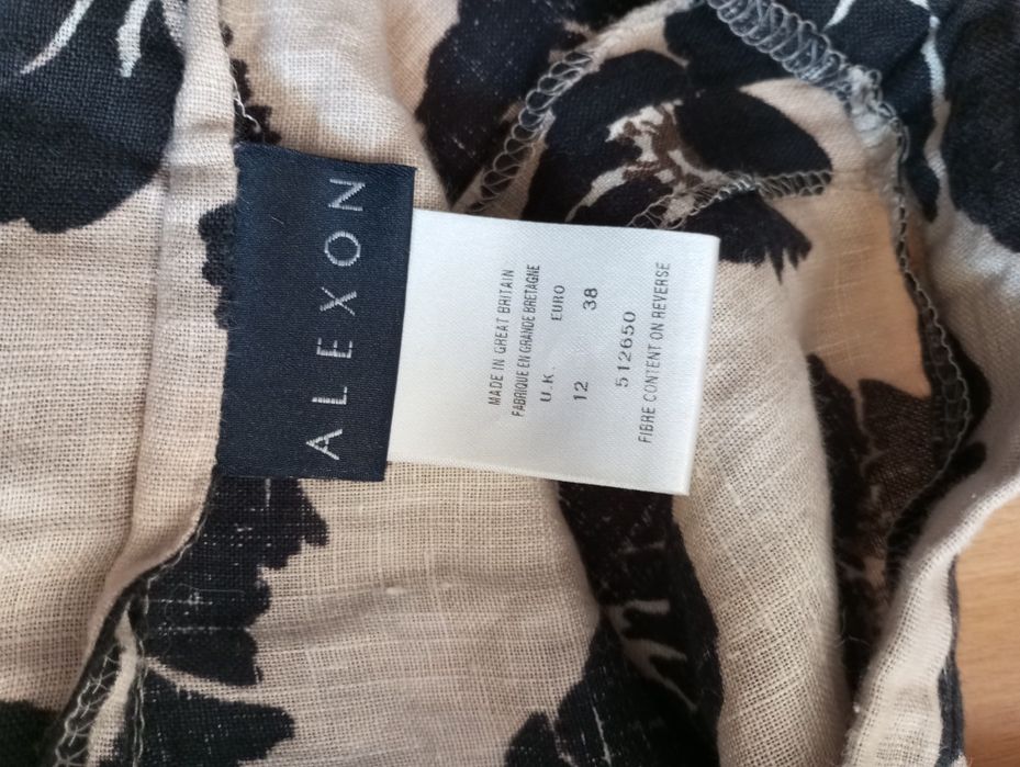 Spódnica w kwiaty z lnu rozmiar M