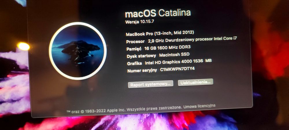 MacBook 13 MID 2012 i7 16gb Ram SSD 512
