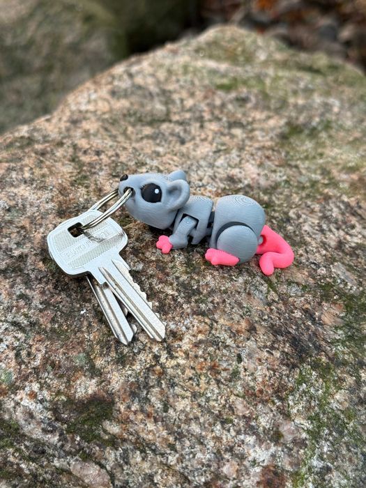 Myszka, mysz 3D przegubowa, brelok – mała kieszonkowa figurka, zabawka