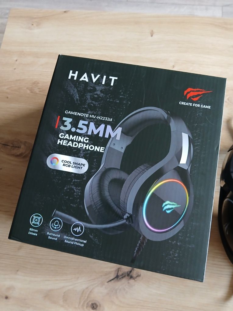 Słuchawki gamingowe Havit LED RGB. Jak nowe