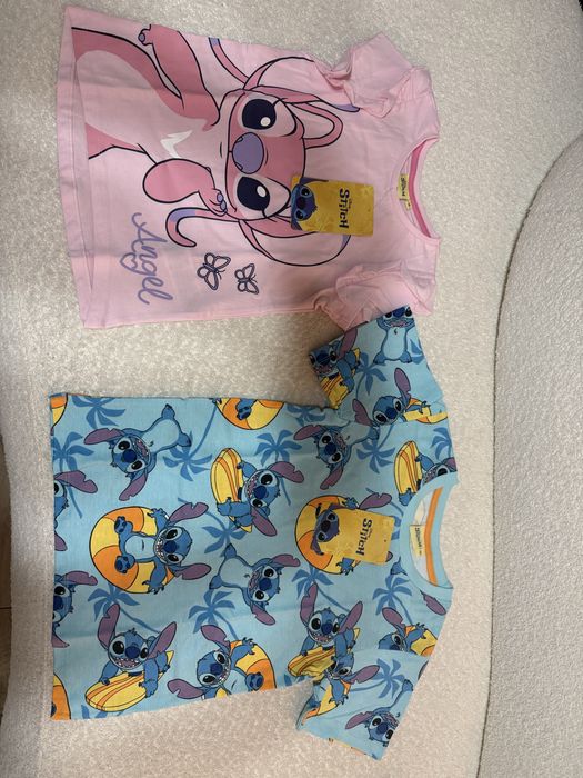 Dwie koszulki Disney Stitch 116 i 128 nowe